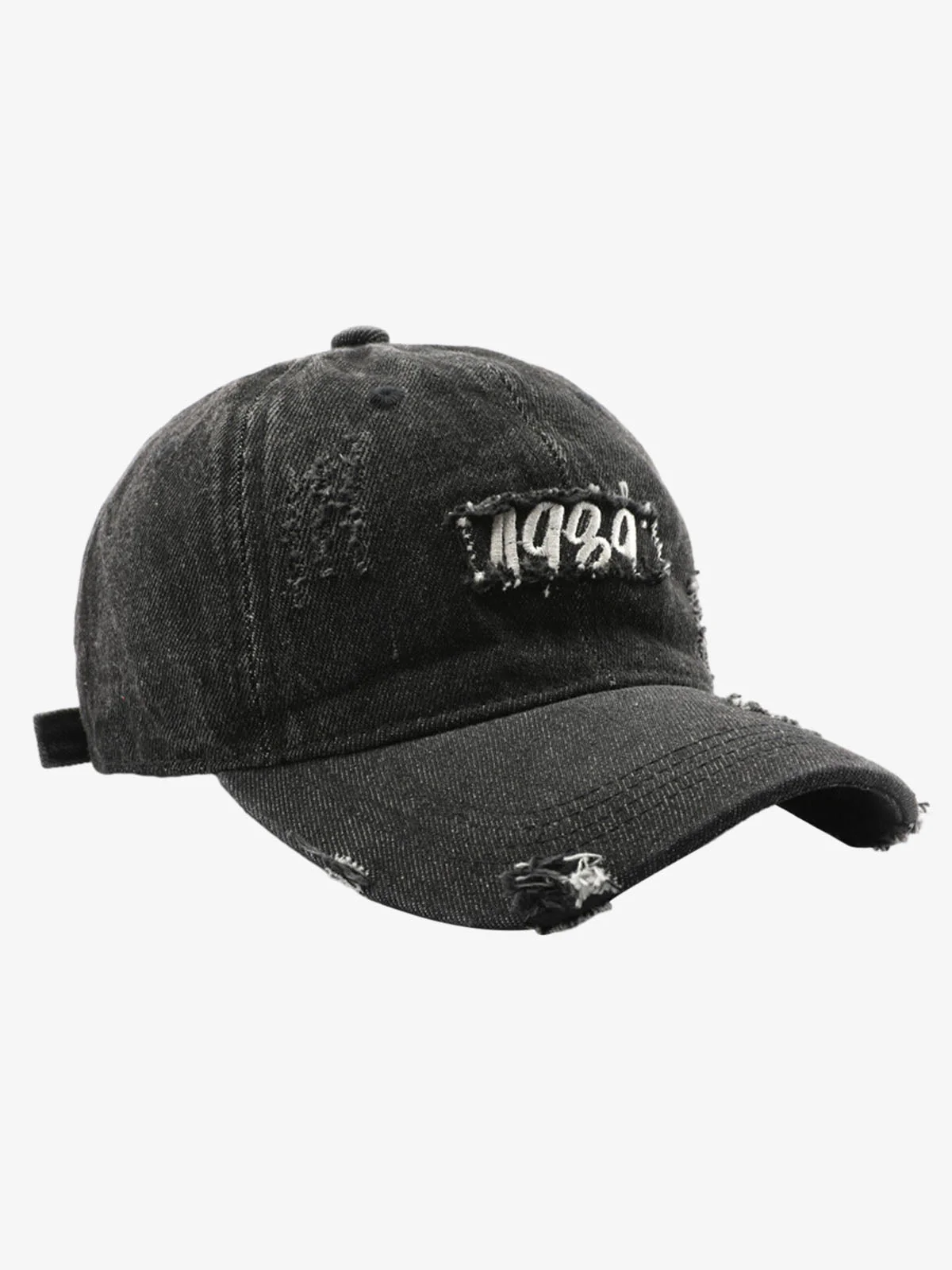 1989 Embroidery Distressed Denim Baseball Cap - Image 3