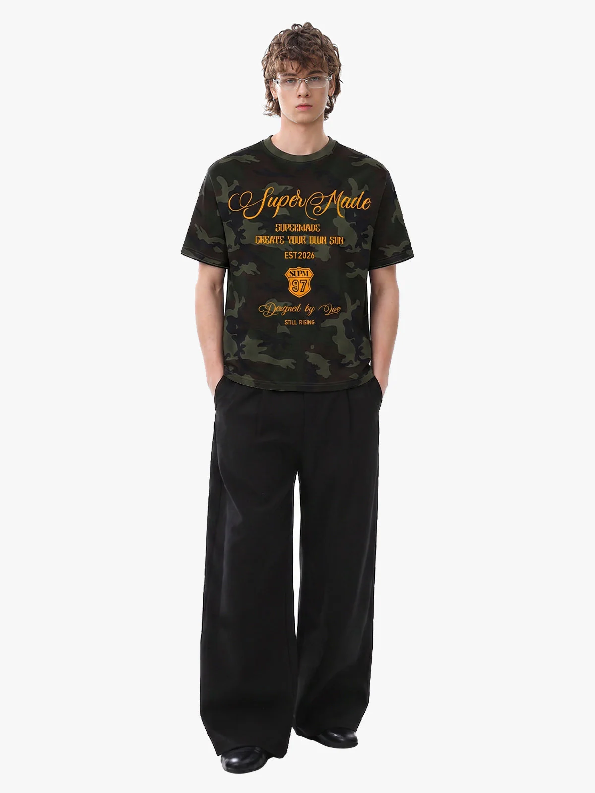 Camouflage Script Logo Graphic T-Shirt - Image 3