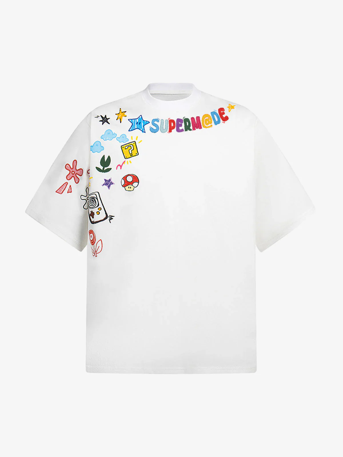 Colorful Fun Pattern Crew Neck T-Shirt - Image 2