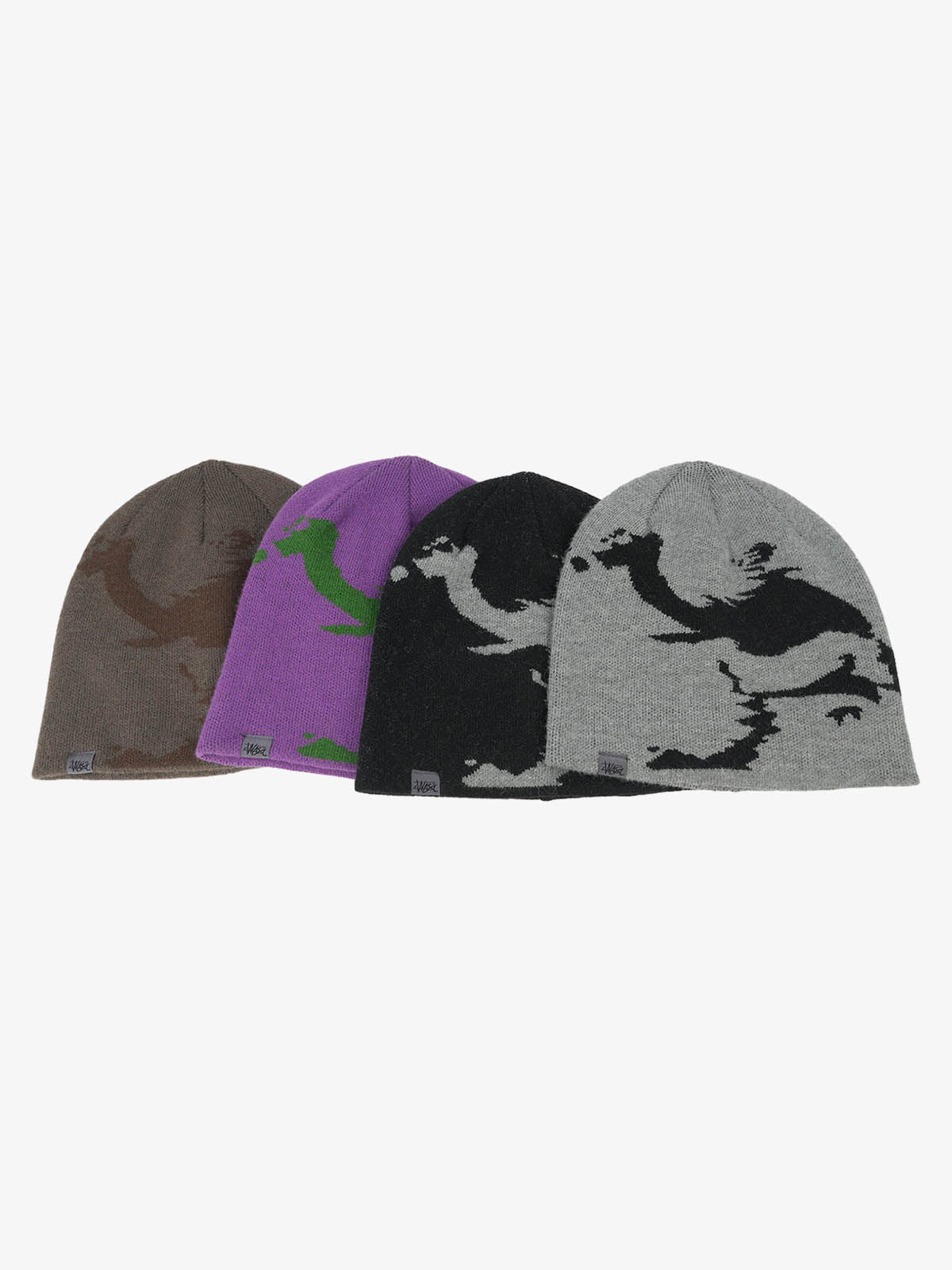 Contrast Color Jacquard Knit Beanie - Image 4