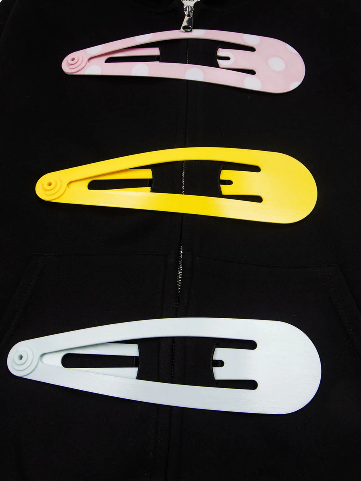Detachable Hair Clip Decoration Zip Up Hoodie - Image 14