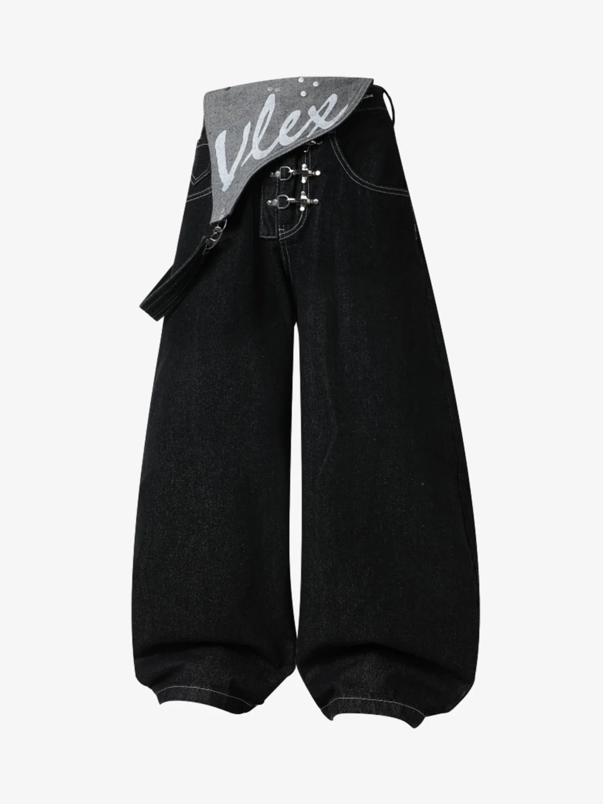 Detachable One-Shoulder Denim Overalls - Image 2