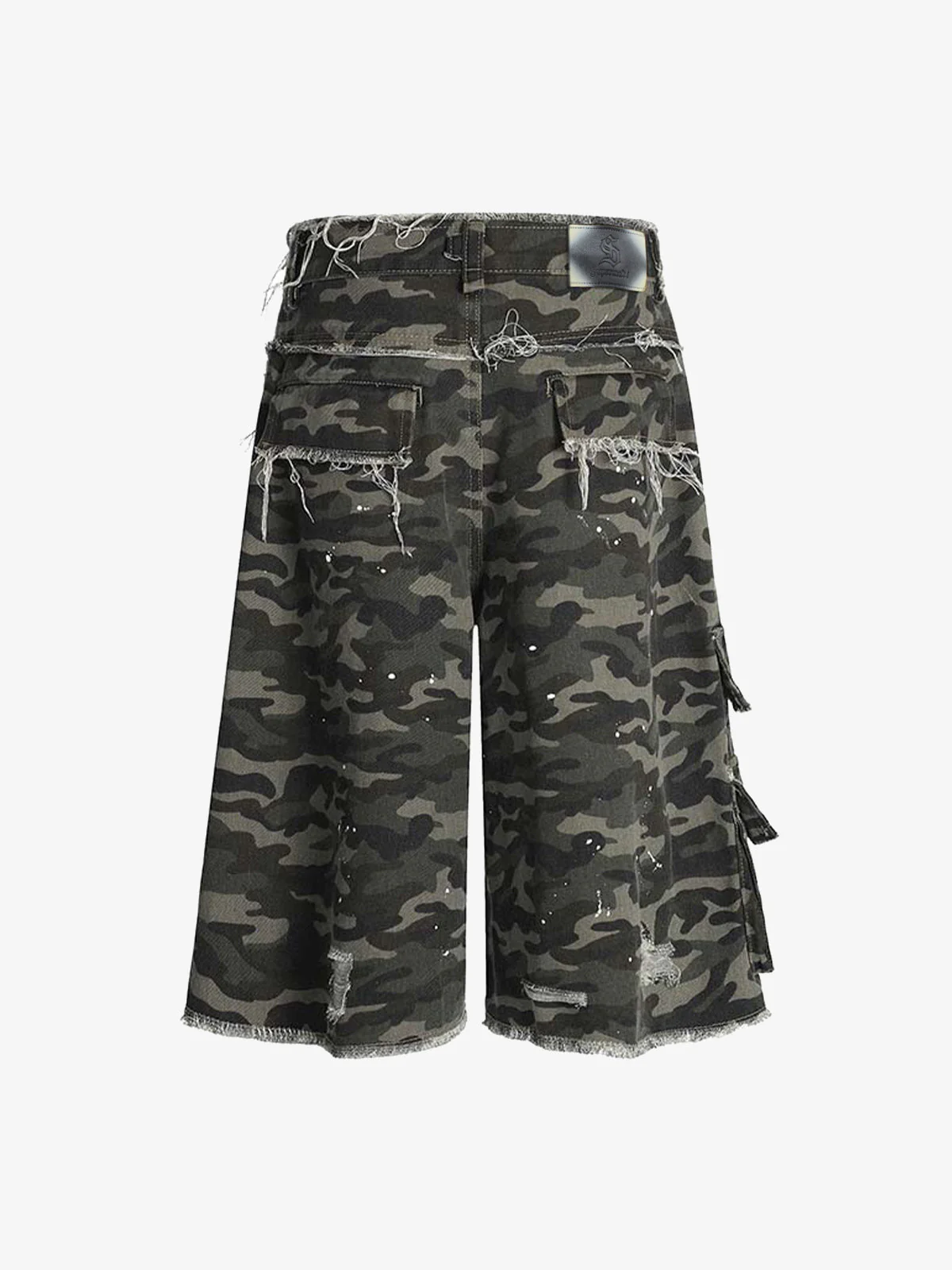 Distressed Camo Multi-Pocket Straight-Leg Jorts - 2611 - Image 8