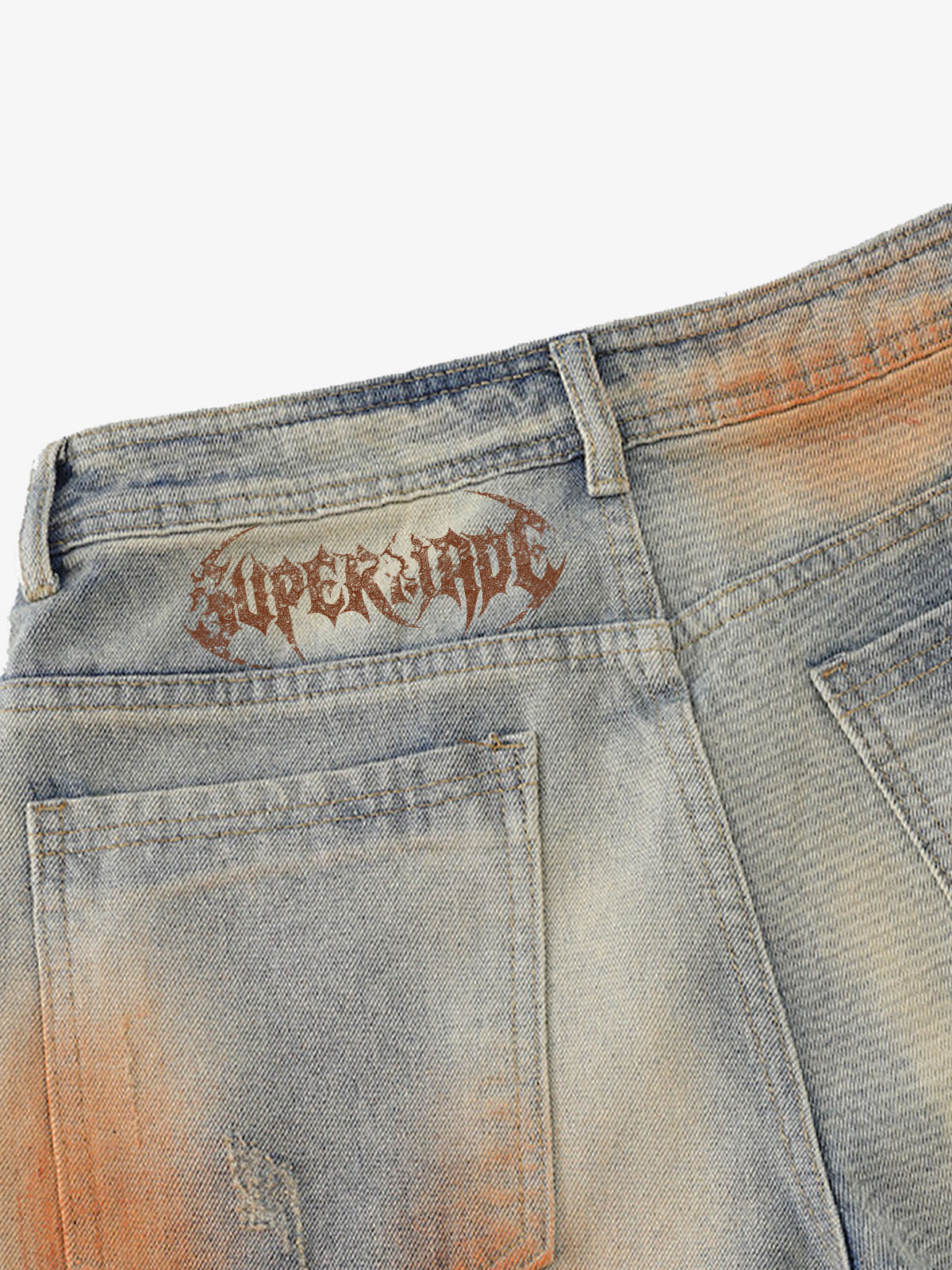 Distressed Paint Washed Wide Leg Pants - Image 5