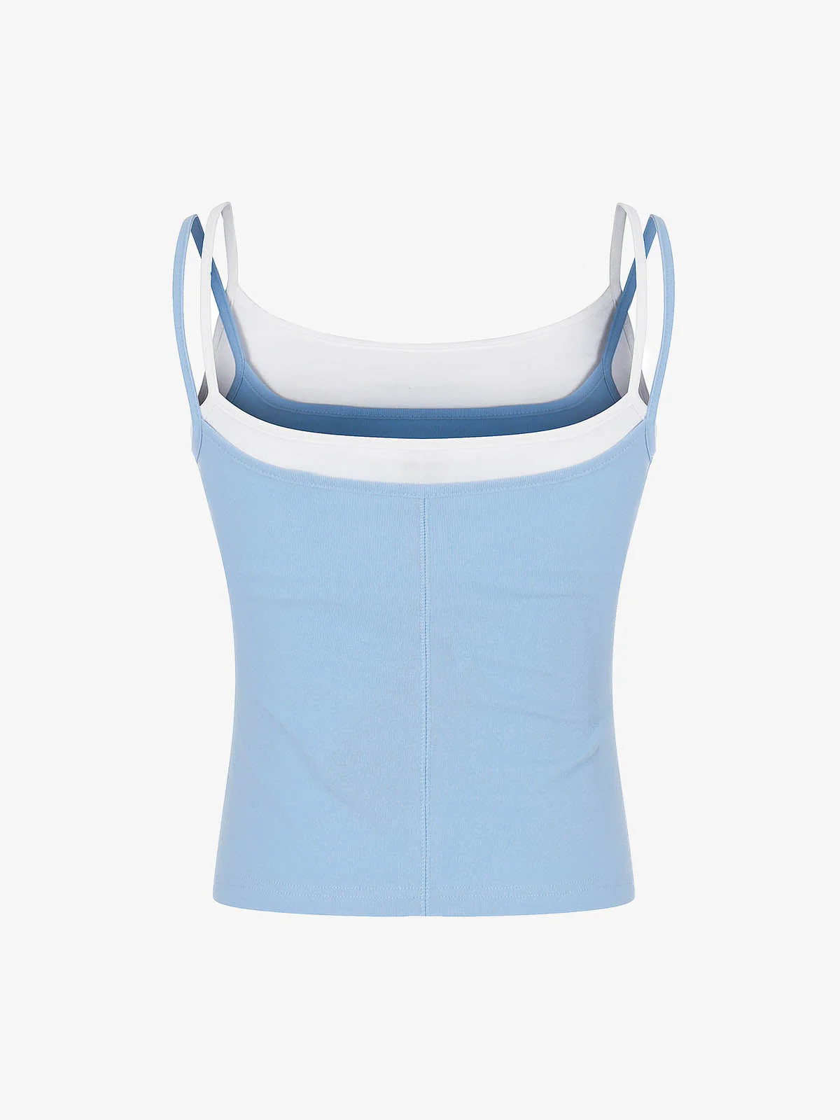 Double Layer Double Strap Scoop Neck Slim Fit Tank - Image 8