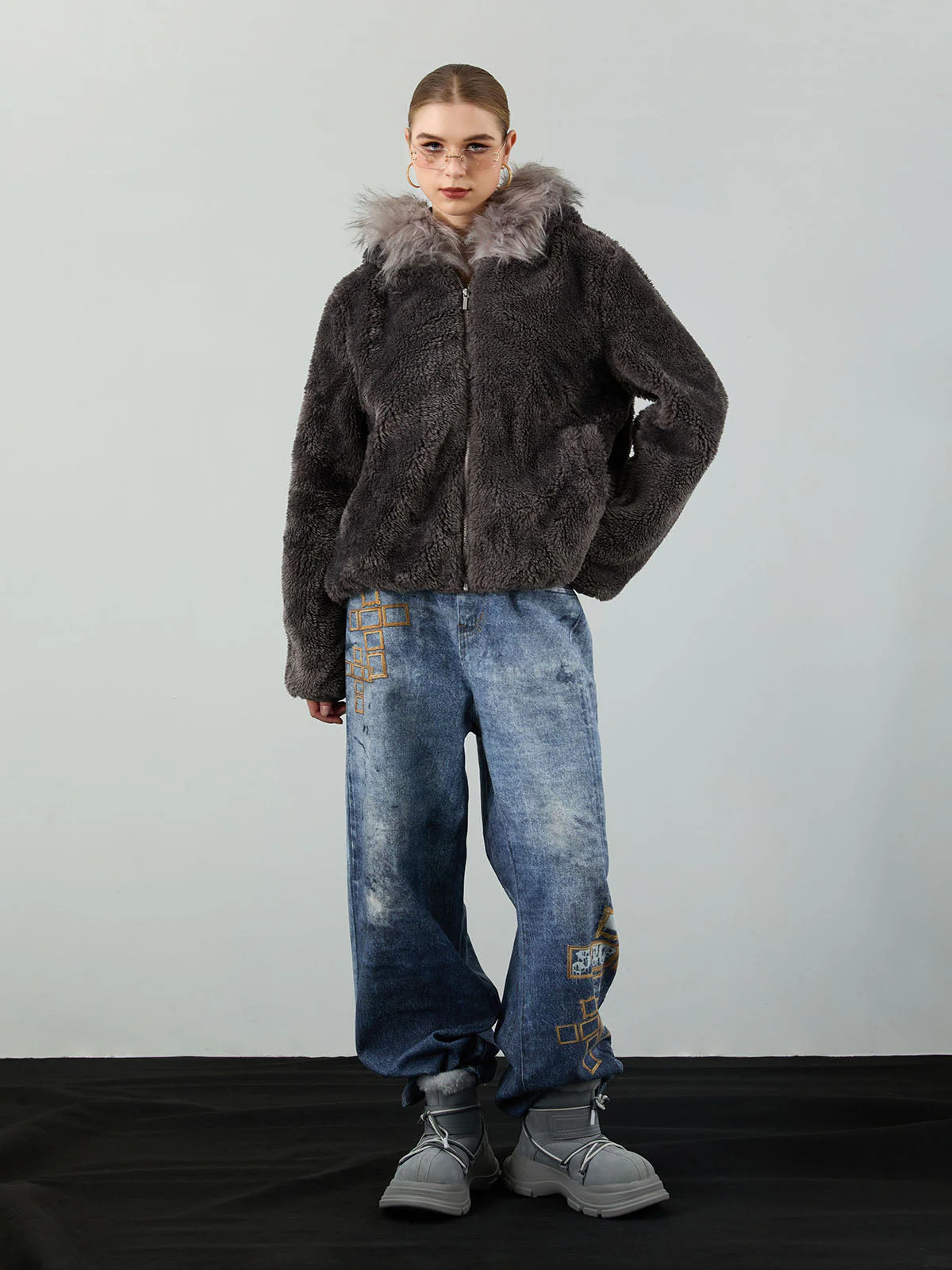 Frame Cross Print Denim Jeans - 2554 - Image 8