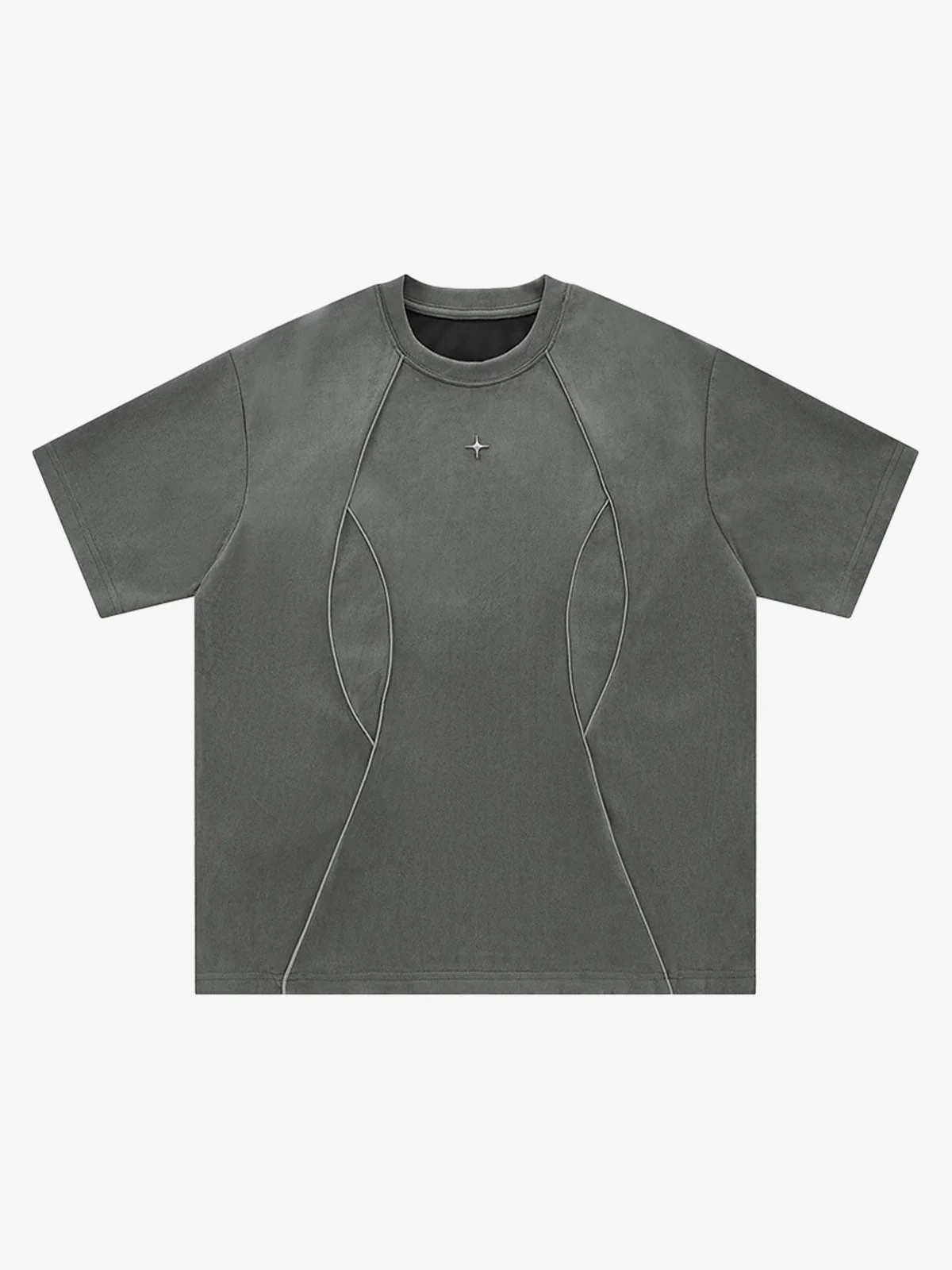 Functional Deconstructed Split Short-Sleeved T-Shirt - 2437 - Image 2