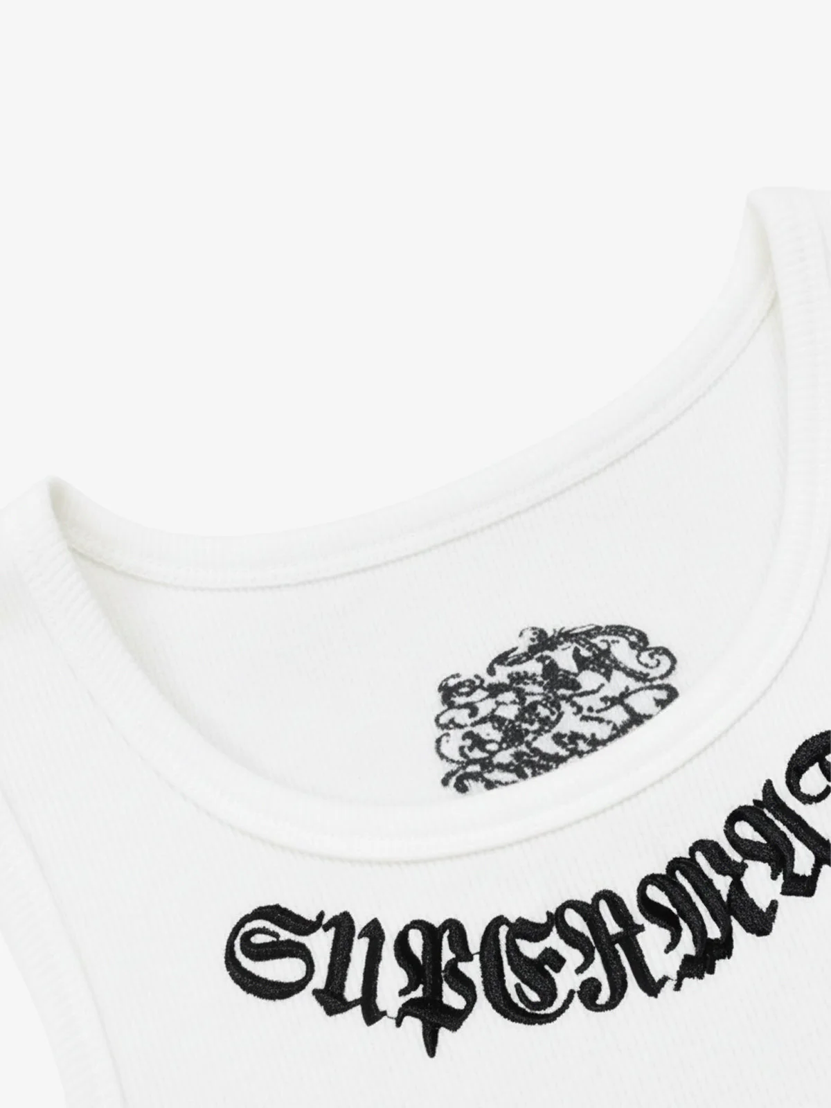 Gothic Lettering Embroidered Ribbed Vest - 2522 - Image 9