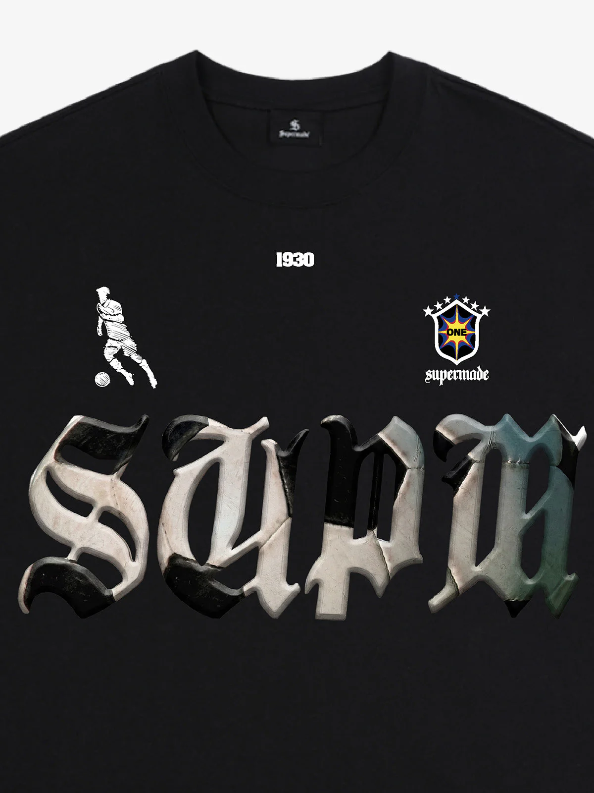 Gothic "SUPM" Soccer Graphic T-Shirt - Image 7