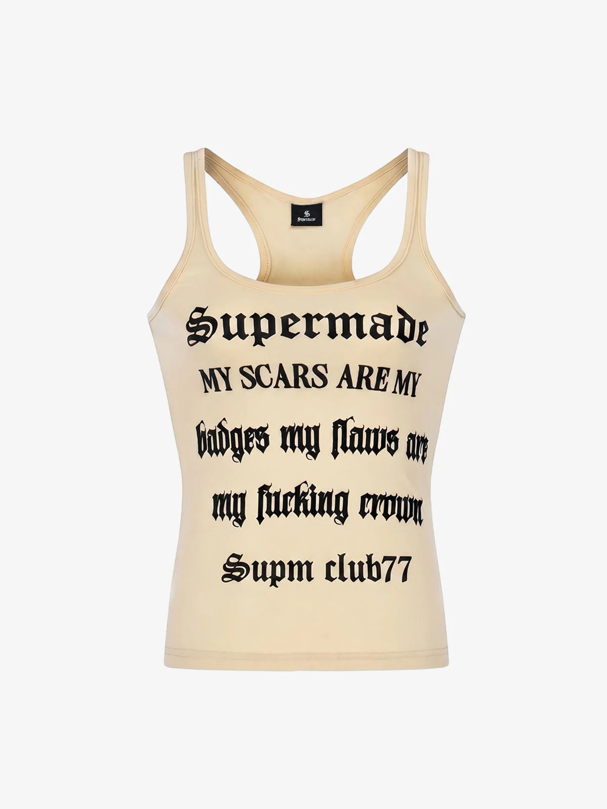 Graphic Text Racerback Slim Fit Tank Top - Image 7