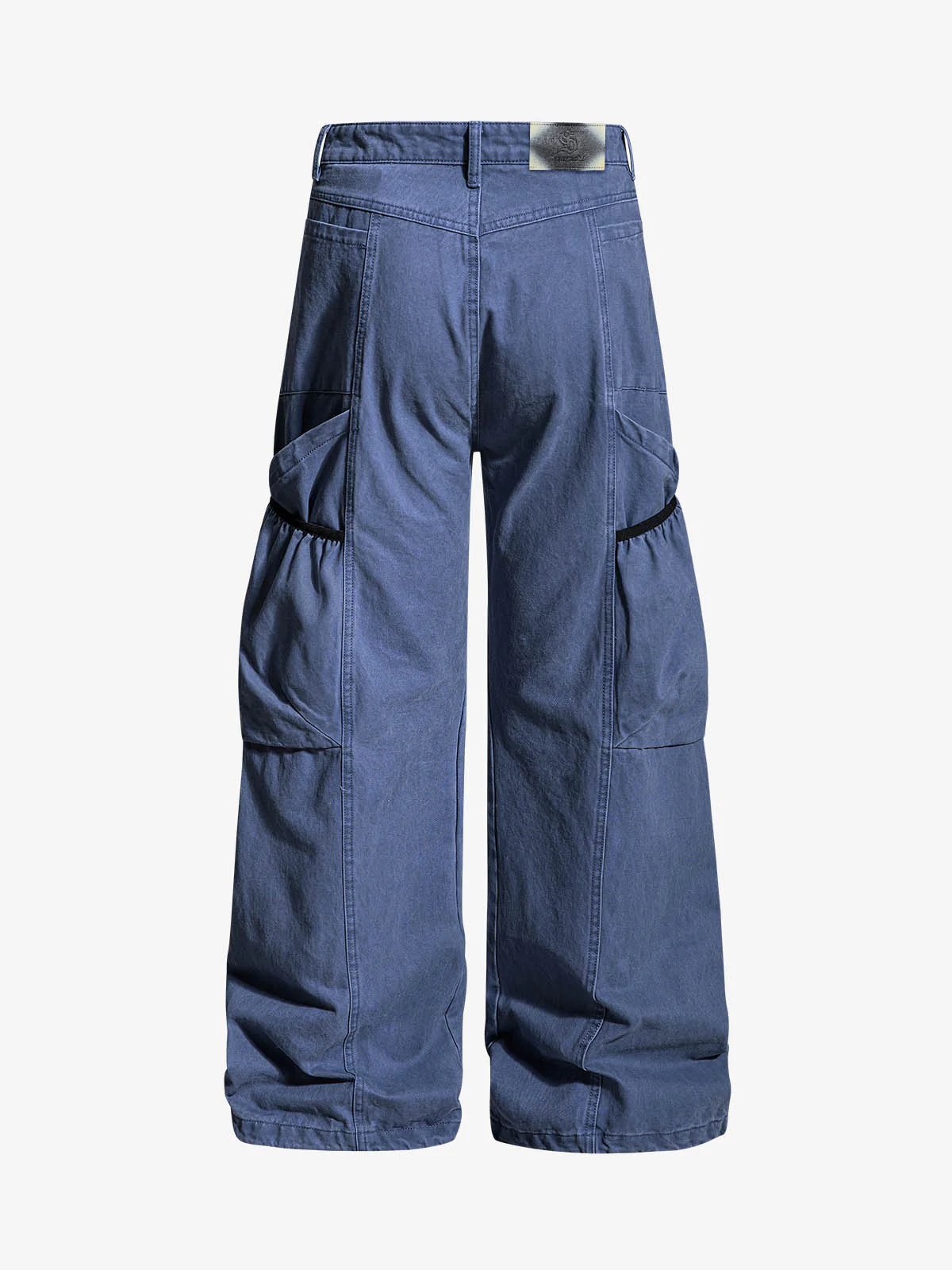 Industrial Grey Mesh Patchwork Multi-Pocket Cargo Pants - Image 4