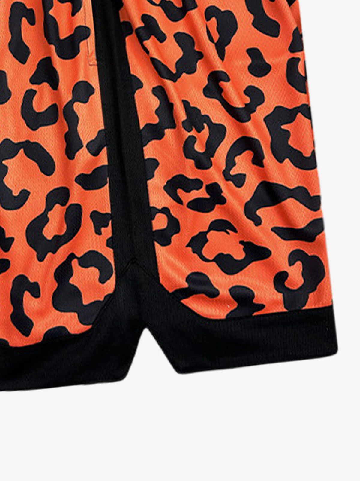 Moisture-Wicking Split Leopard Mixed Sport Shorts - Image 11