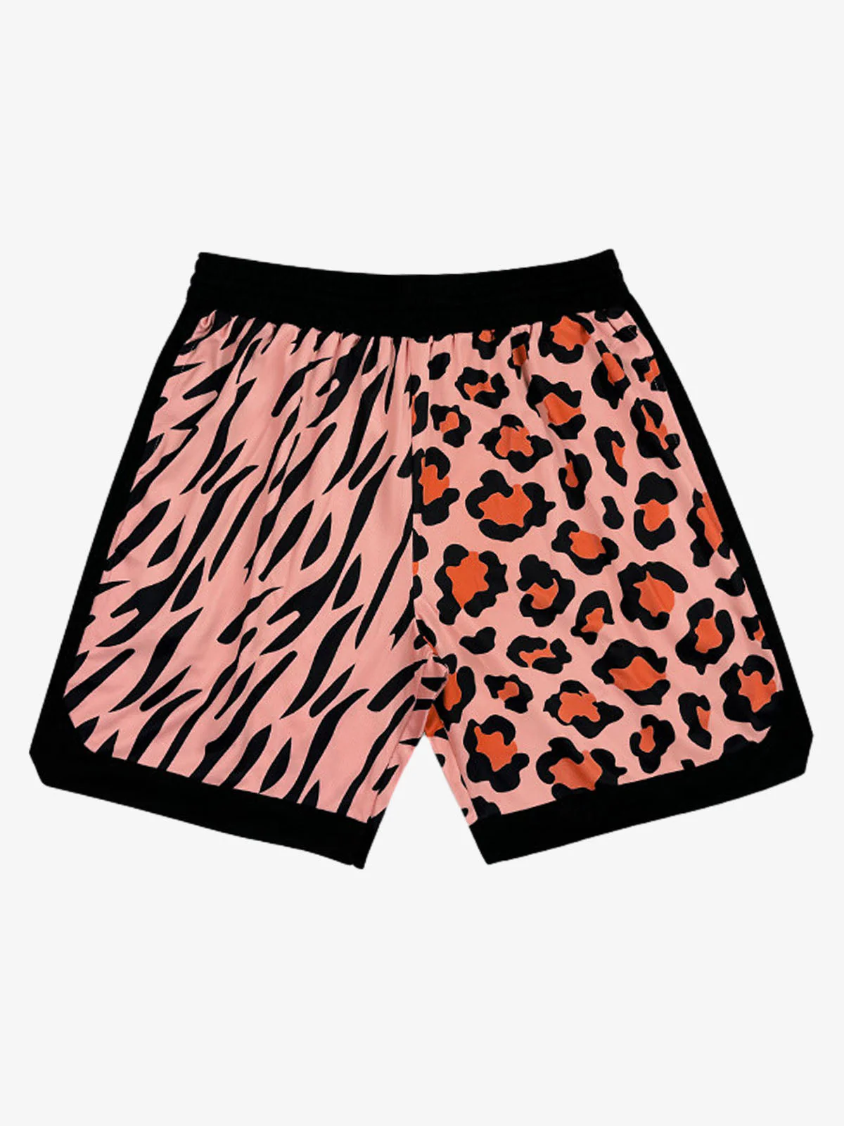 Moisture-Wicking Split Leopard Mixed Sport Shorts - Image 4