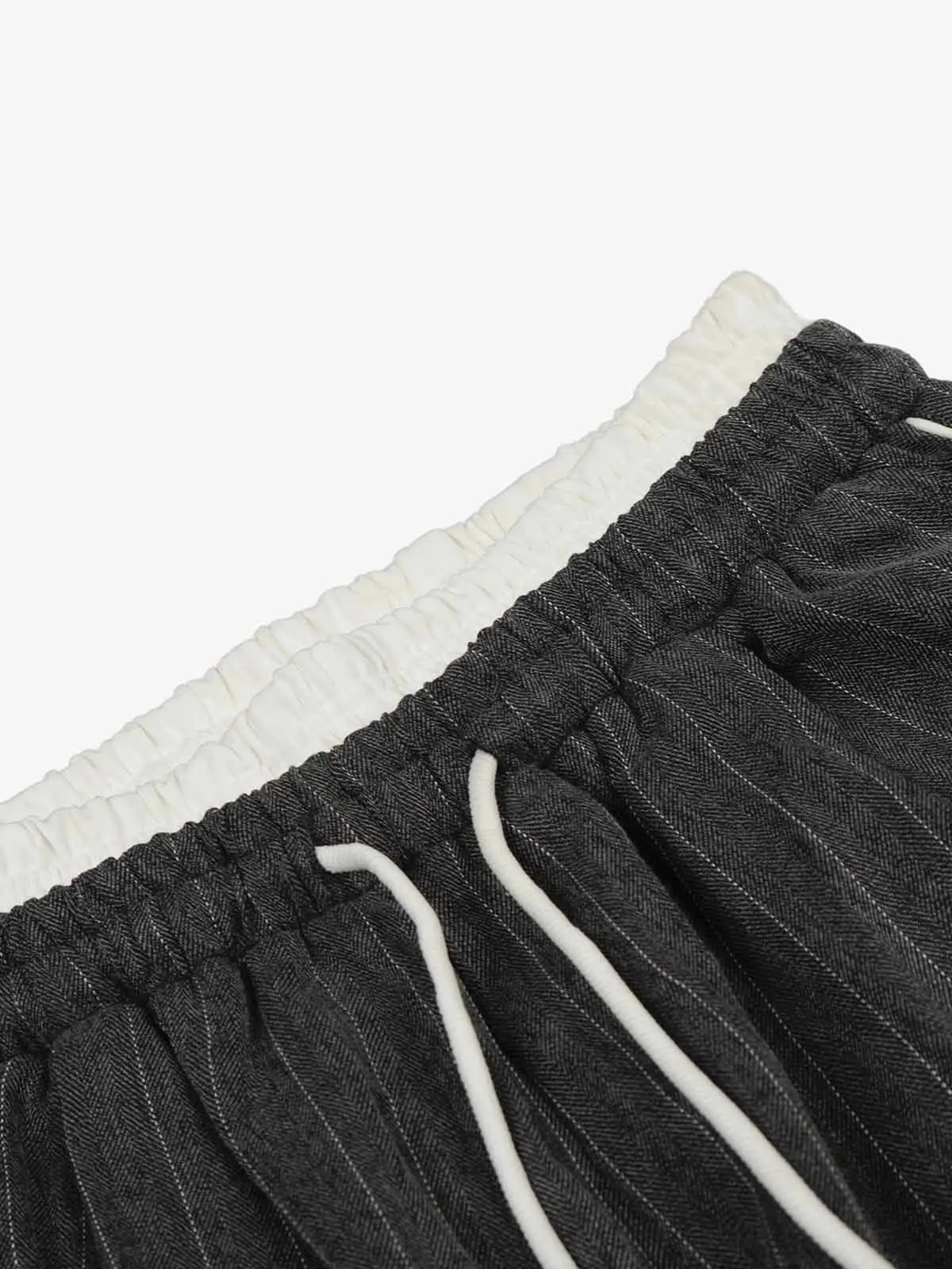 Pinstripe Elastic Waist Wide Leg Pants - Image 4