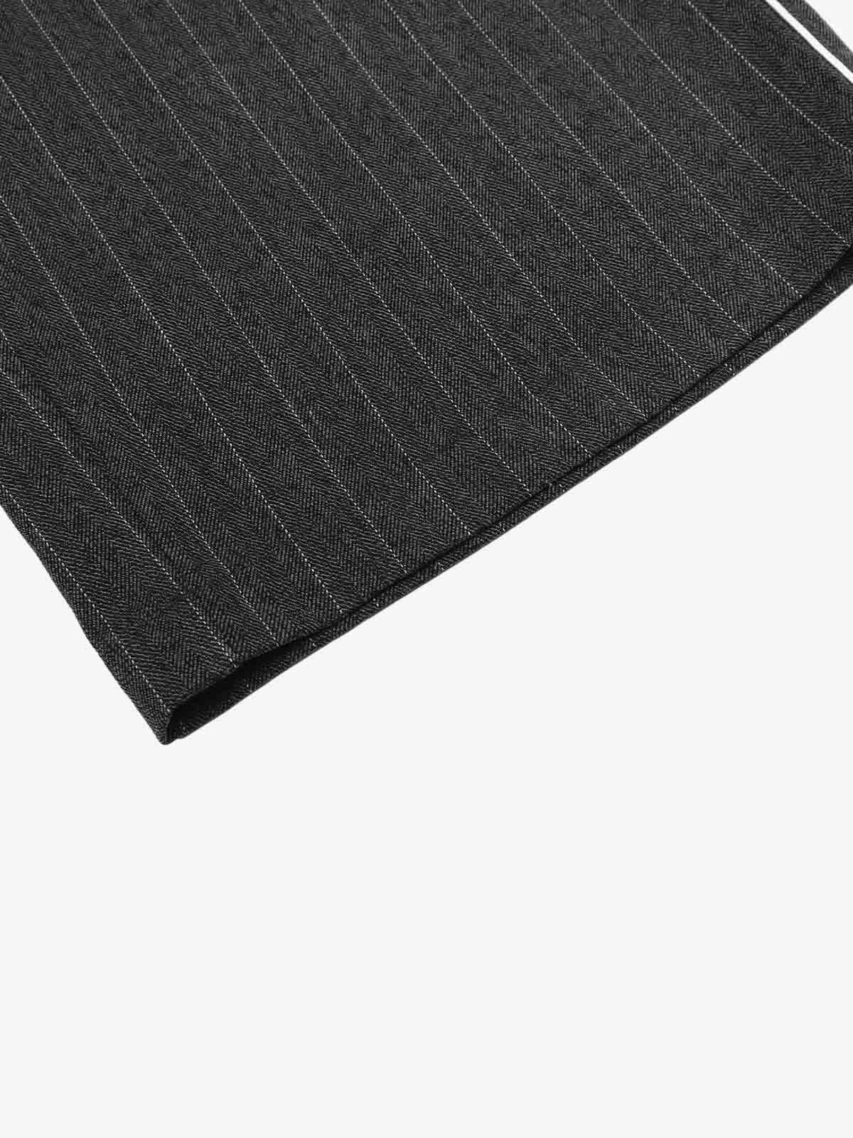 Pinstripe Elastic Waist Wide Leg Pants - Image 6