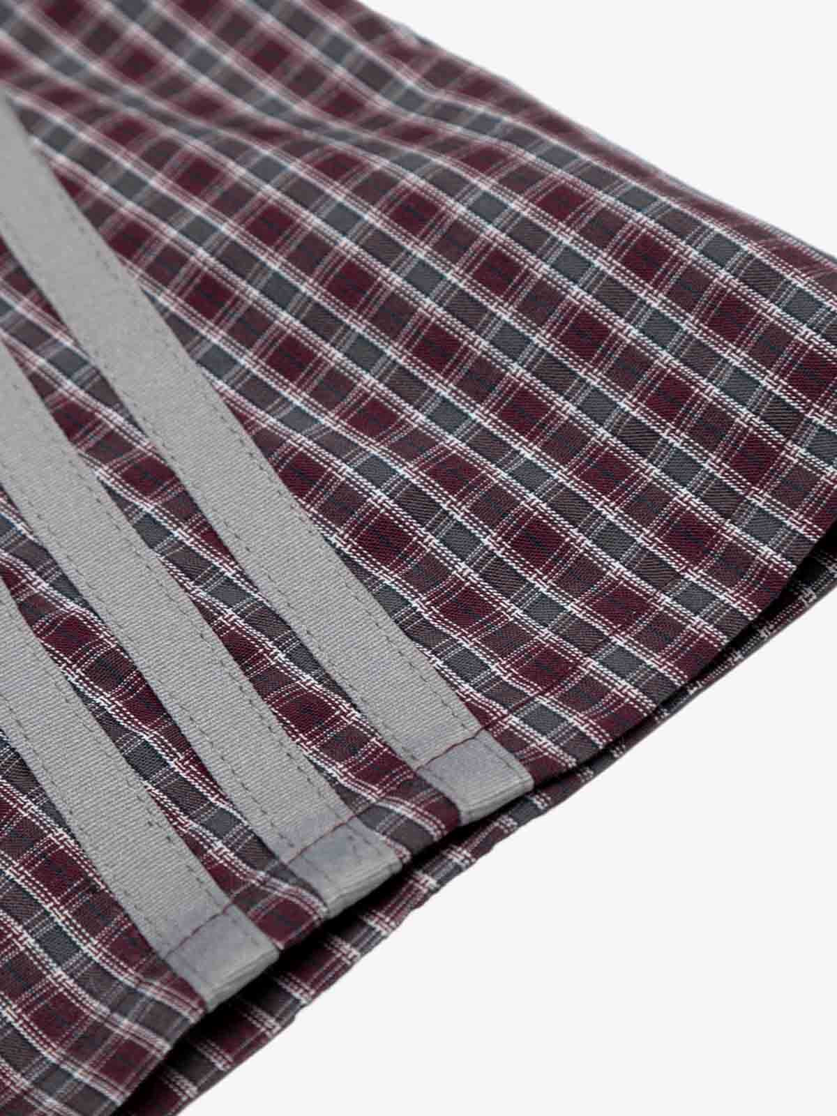 Plaid Side Stripe Slim Fit Short Sleeve Shirt - Image 8
