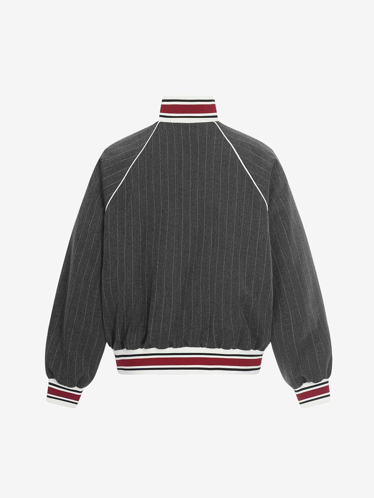 Retro Color-Blocked Striped Stand-Collar Tracksuit - Image 5
