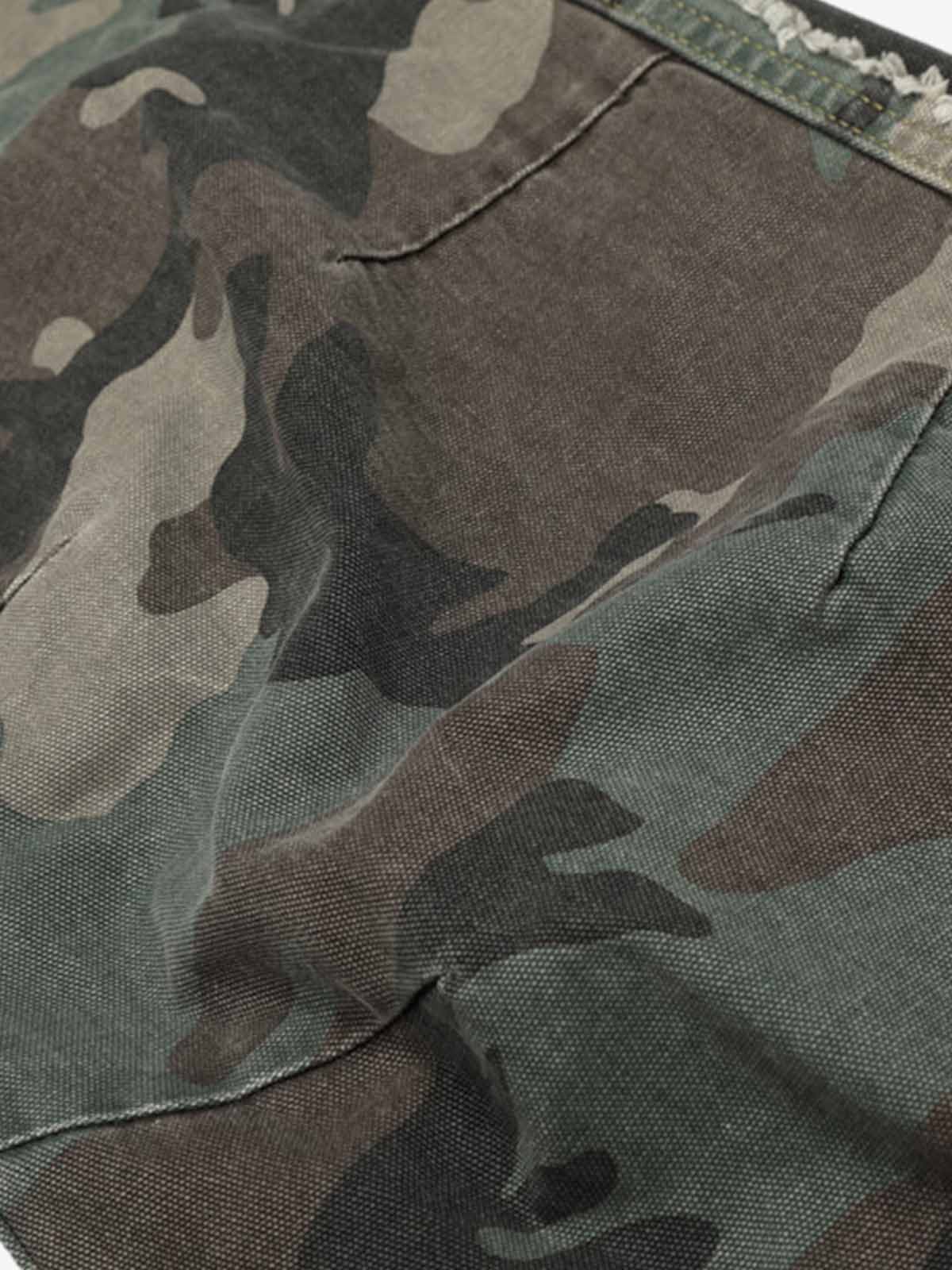 Retro Double Waist Camouflage Barrel Pants - 2555 - Image 9