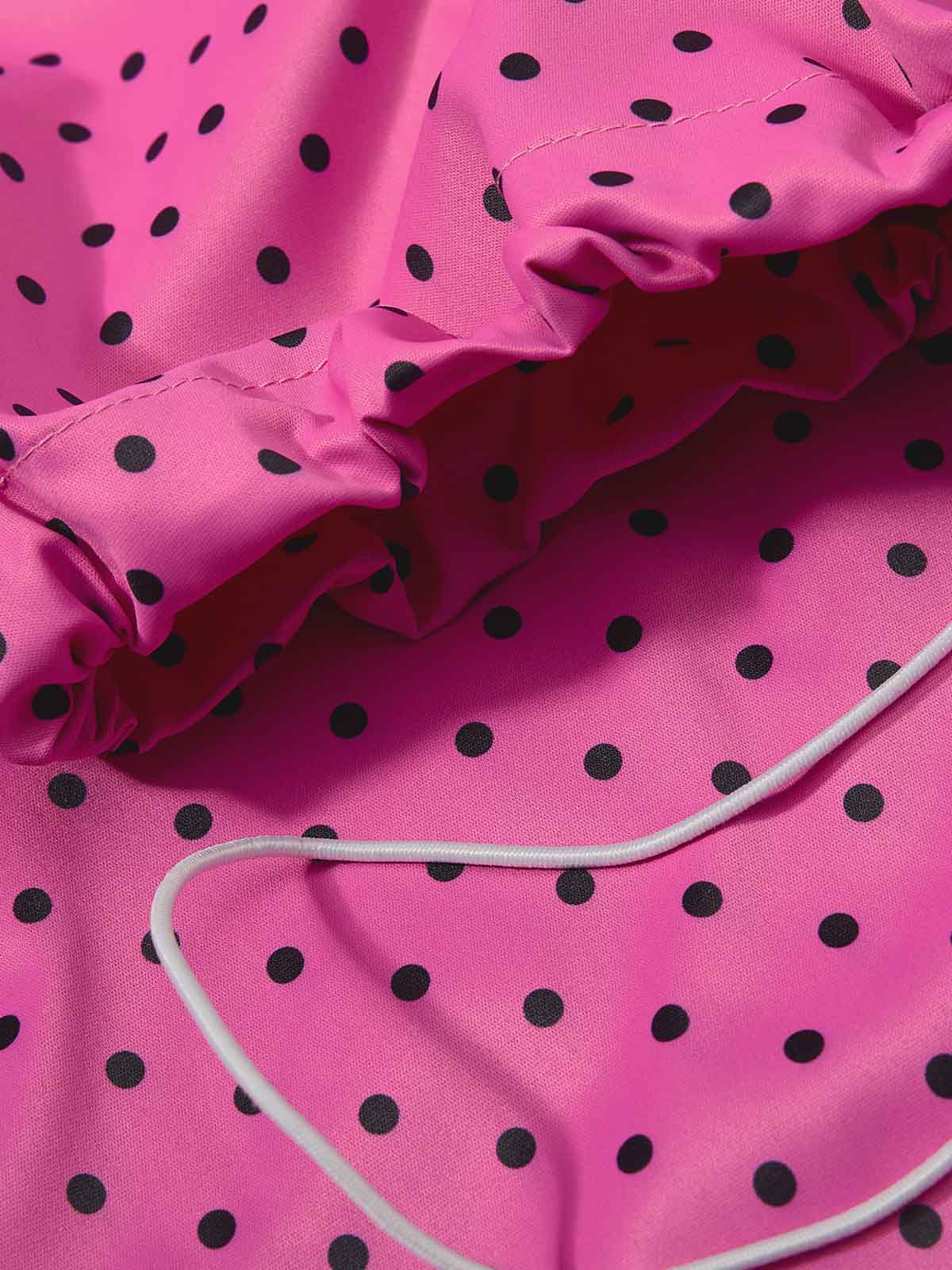 Retro Polka Dot Side Stripe Drawstring Baggy Pants - Image 7