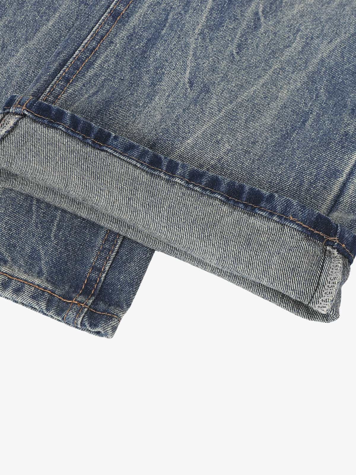 Retro Washed Faded Flared Jeans - Image 11