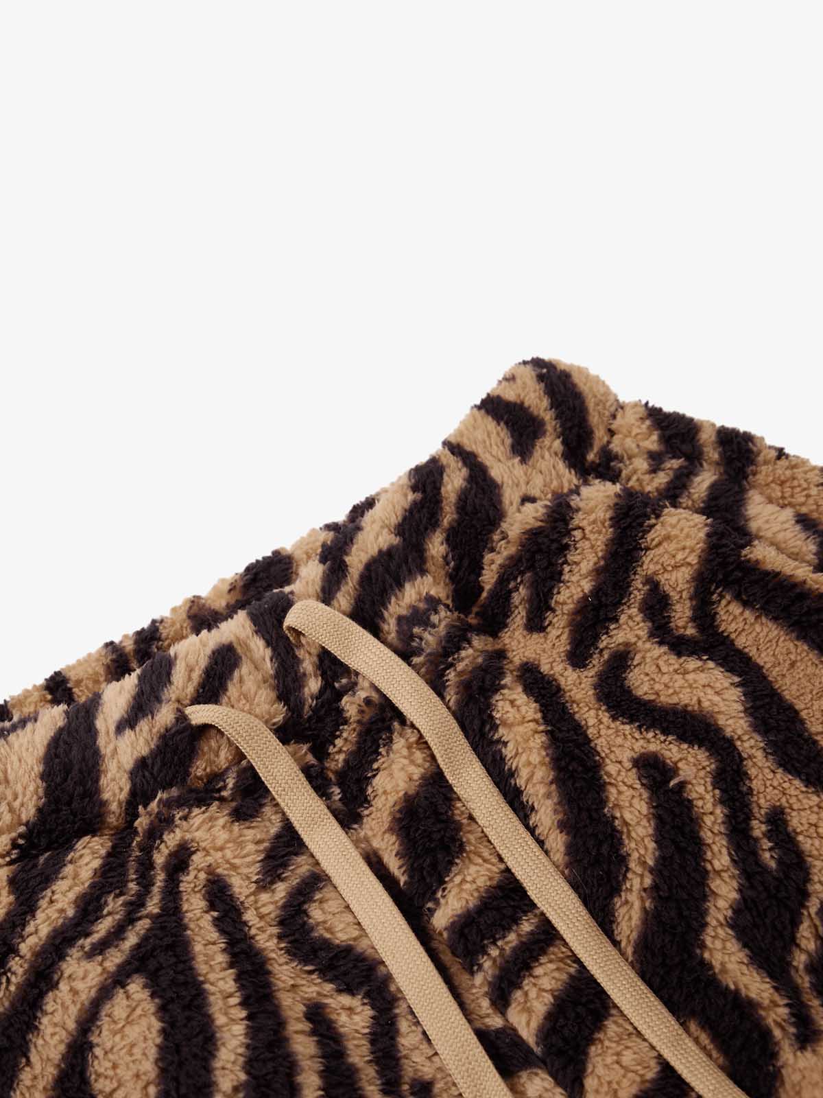 Retro Zebra Print Wide-Leg Lounge Barrel Pants - Image 8