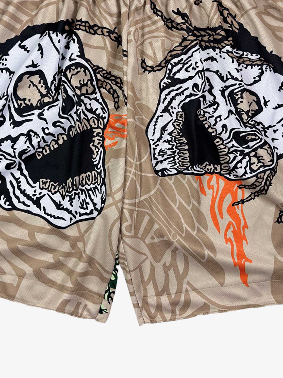 Skull Graphic Athletic Shorts - Image 4