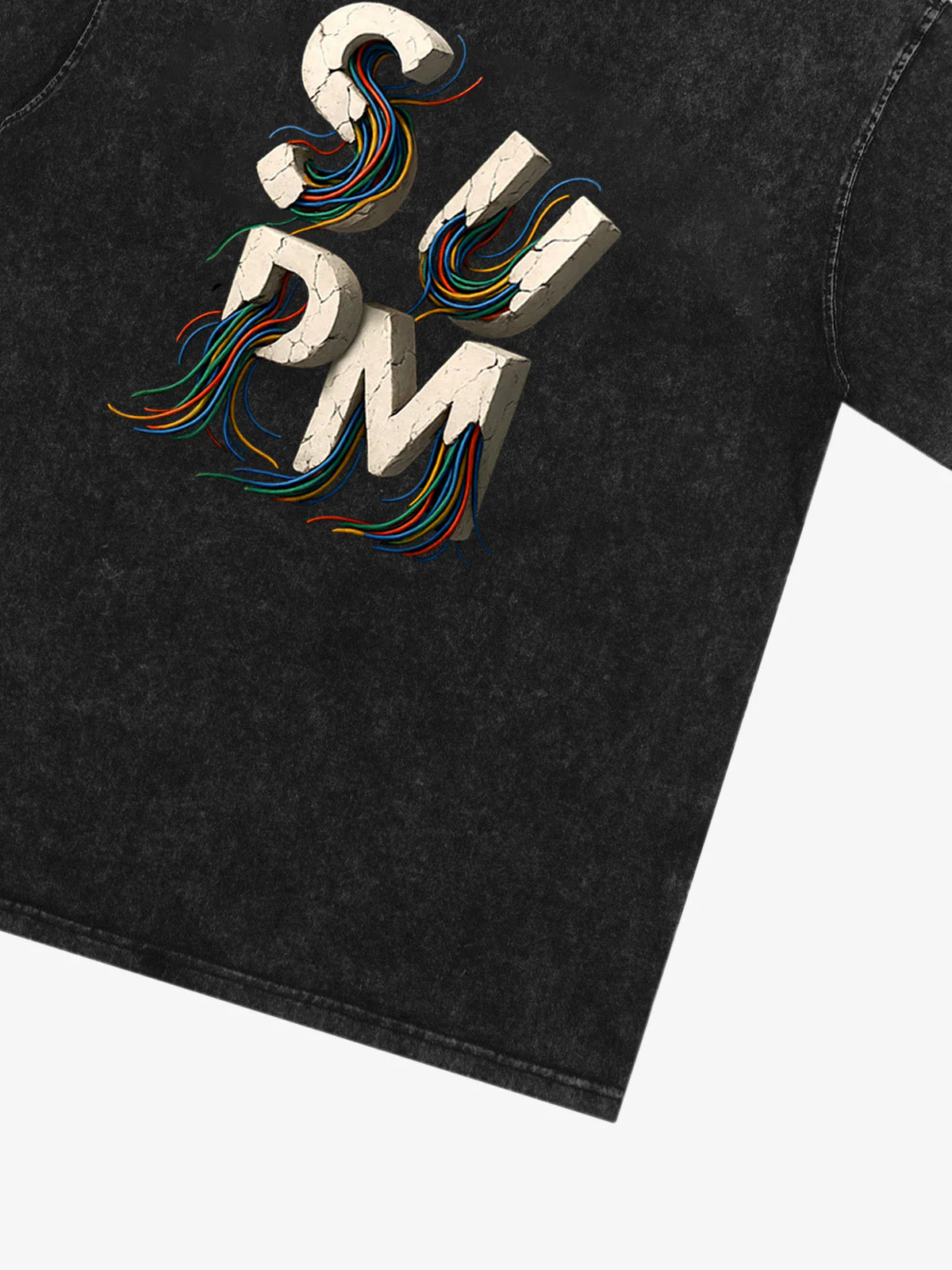 SPMD Letter Cable Graphic T-Shirt - Image 21