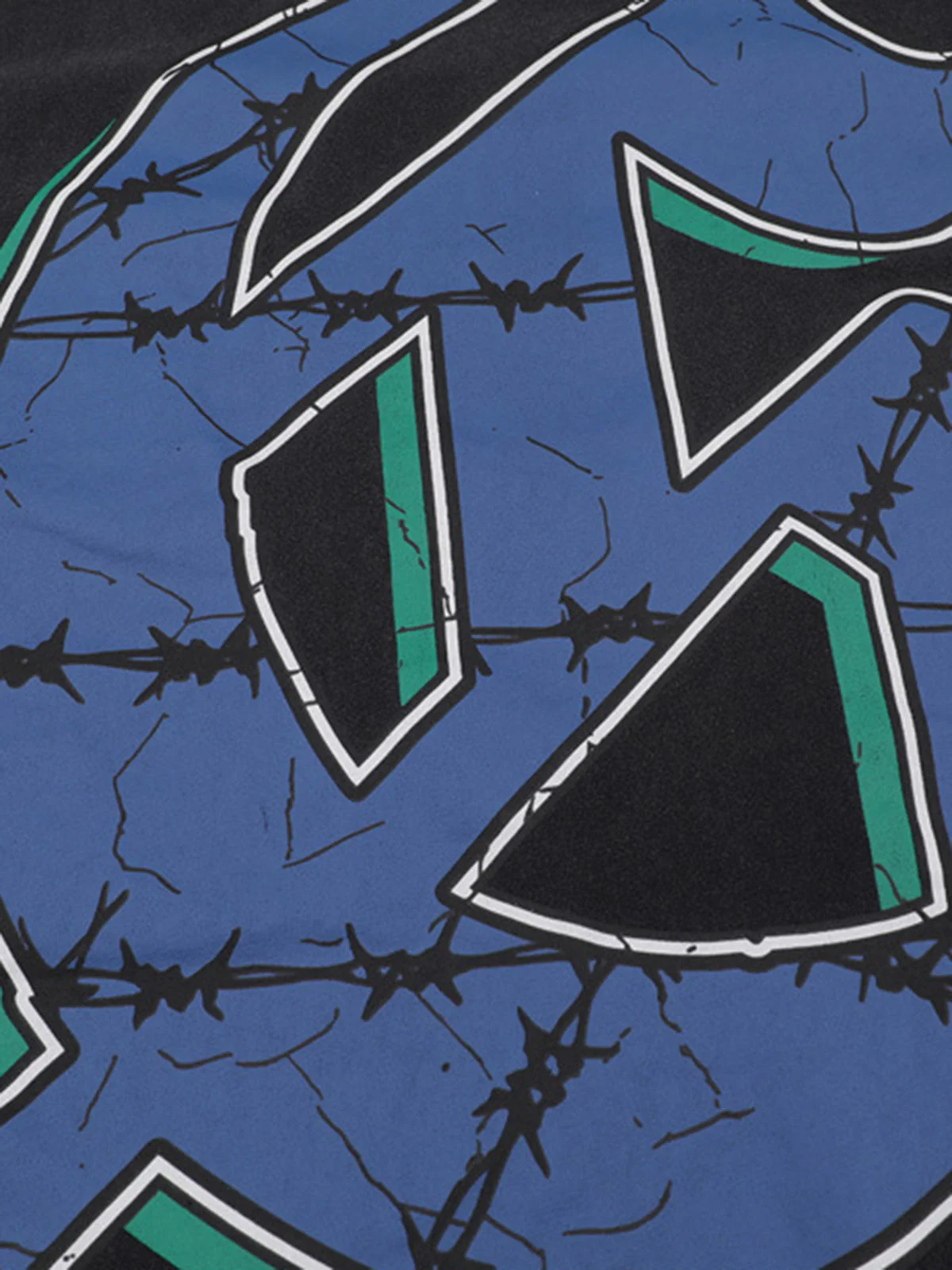Jersey Knit Street Retro Skull Graffiti Print T-Shirt - Image 4