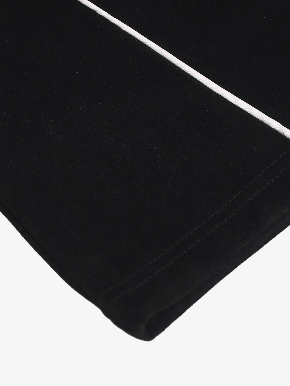 Suede Logo Embroidered Patchwork Short Sleeve T-Shirt - Image 12