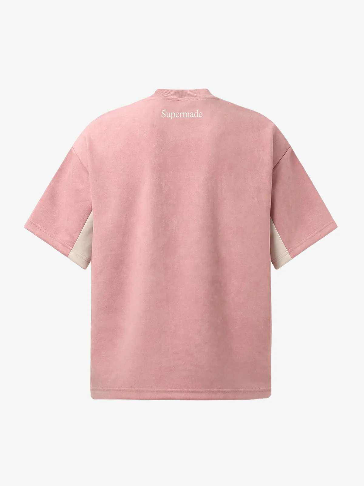 Suede Logo Embroidered Patchwork Short Sleeve T-Shirt - Image 7