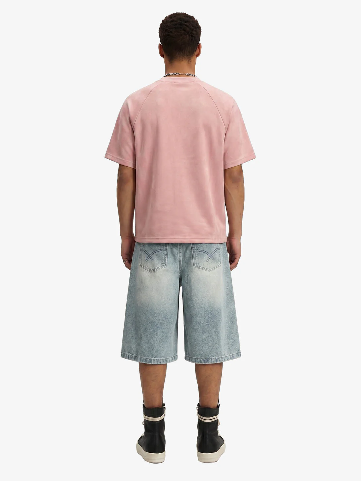 Suede Panel Embroidered Logo Short Sleeve T-Shirt - Image 5