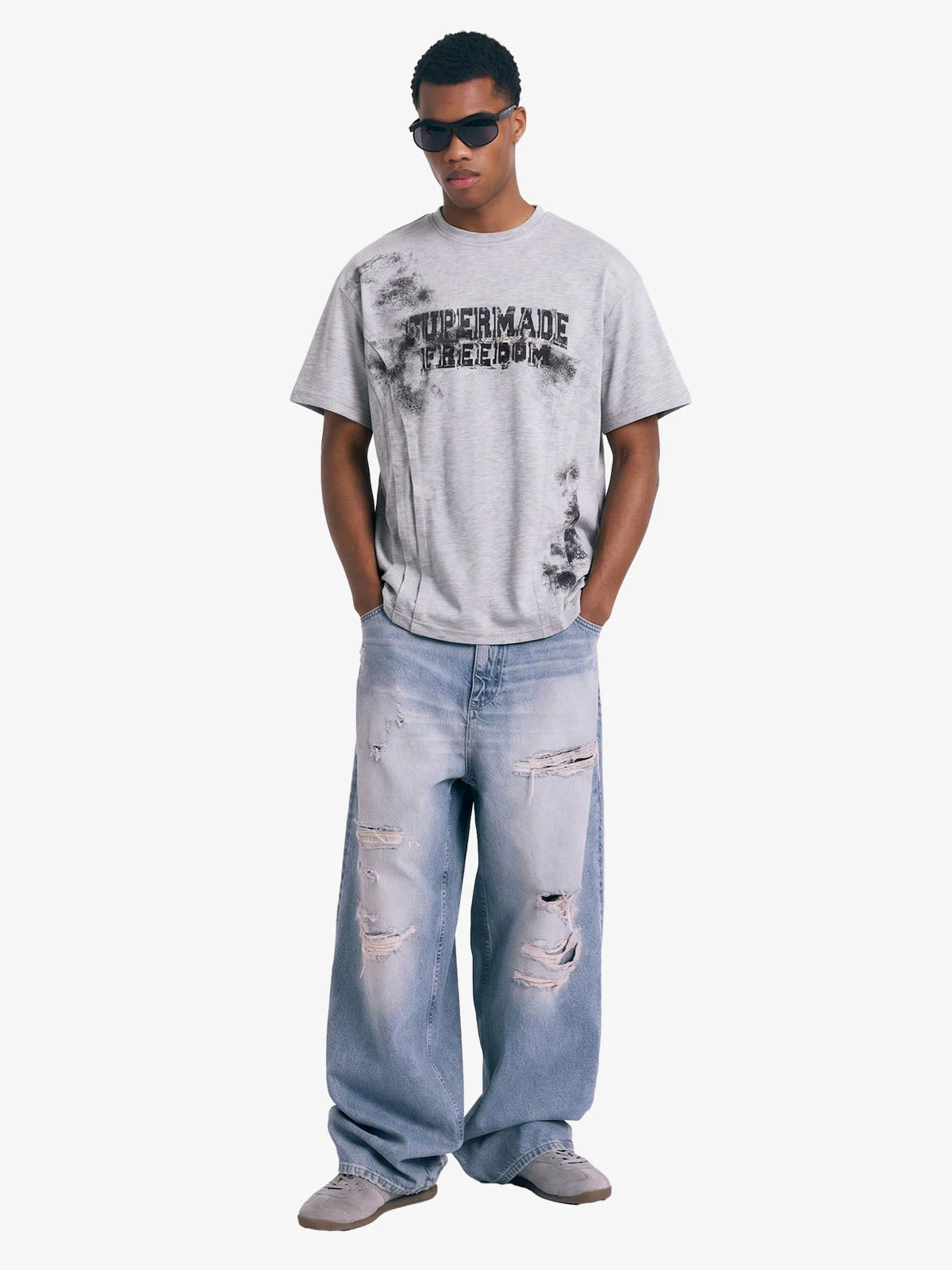 Supermade Deconstructed Pleated Freedom T-Shirt - Image 3