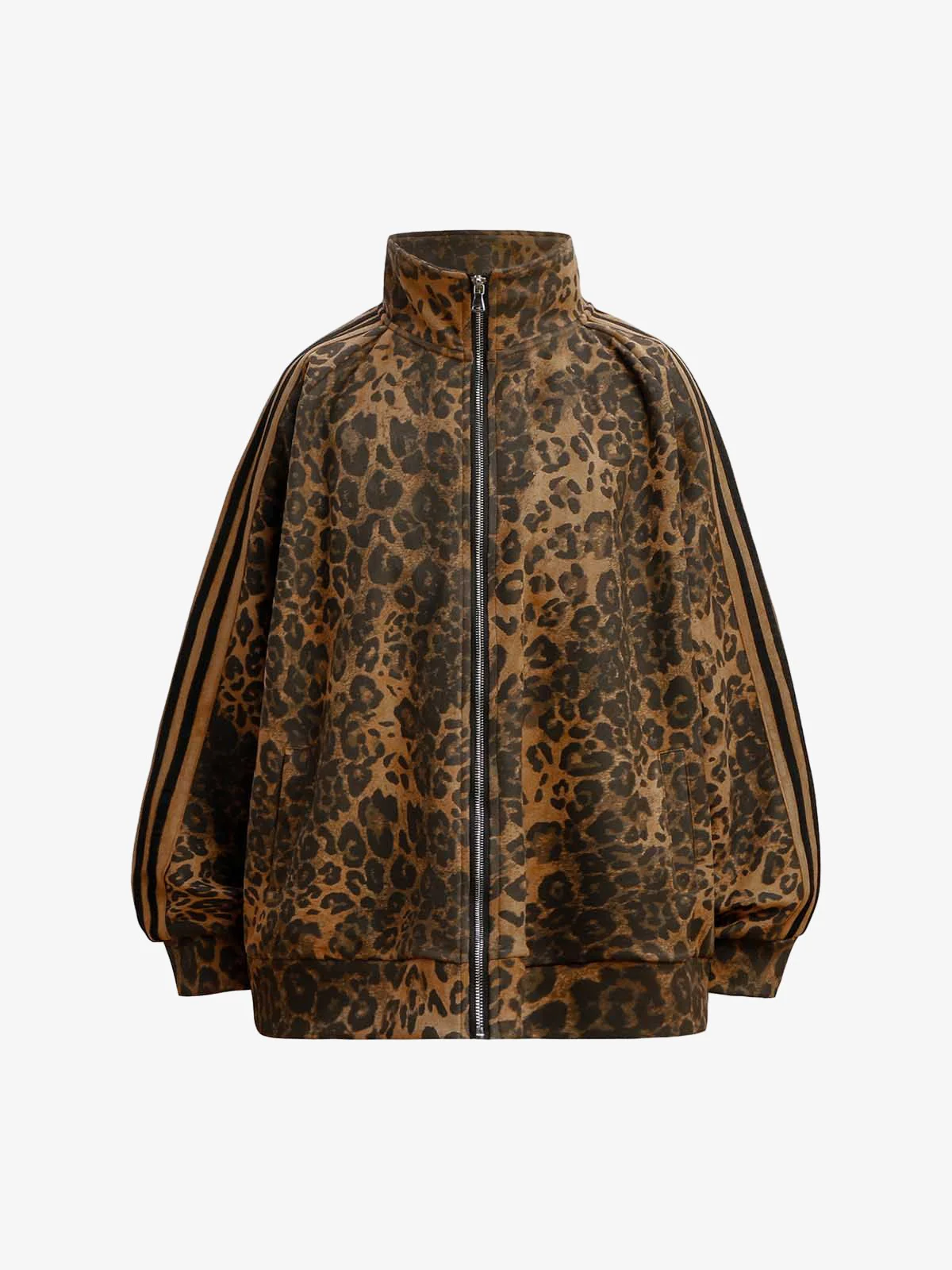 French Terry Cheetah Print Suede Tracksuit - 2277 - Image 11