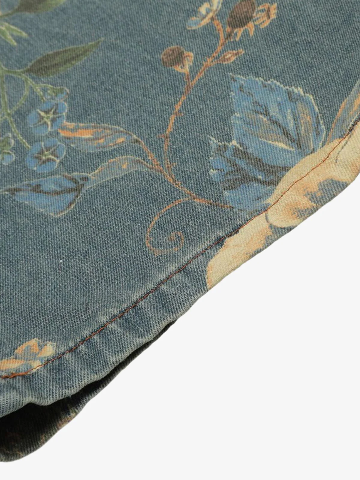 Denim Floral Print Carpenter Jeans - 2237 - Image 11