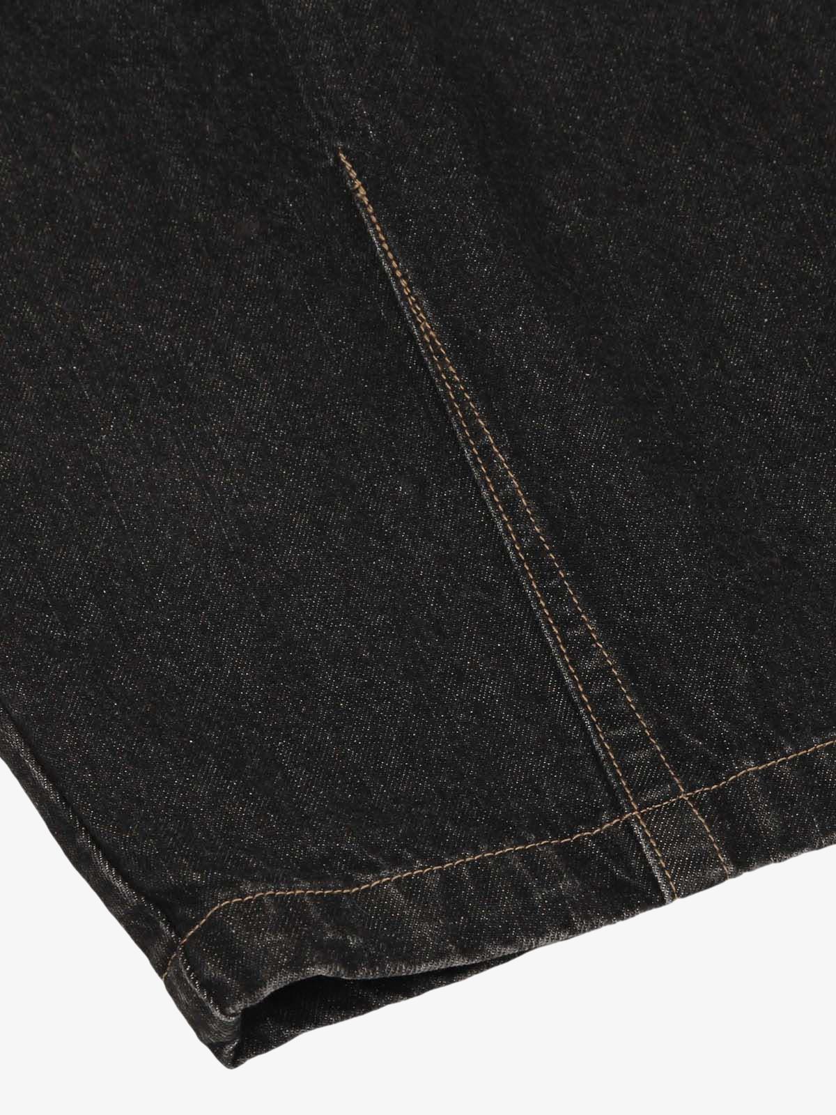Patchwork Plaid Pleated Baggy Barrel Jeans - 2334 - Image 9