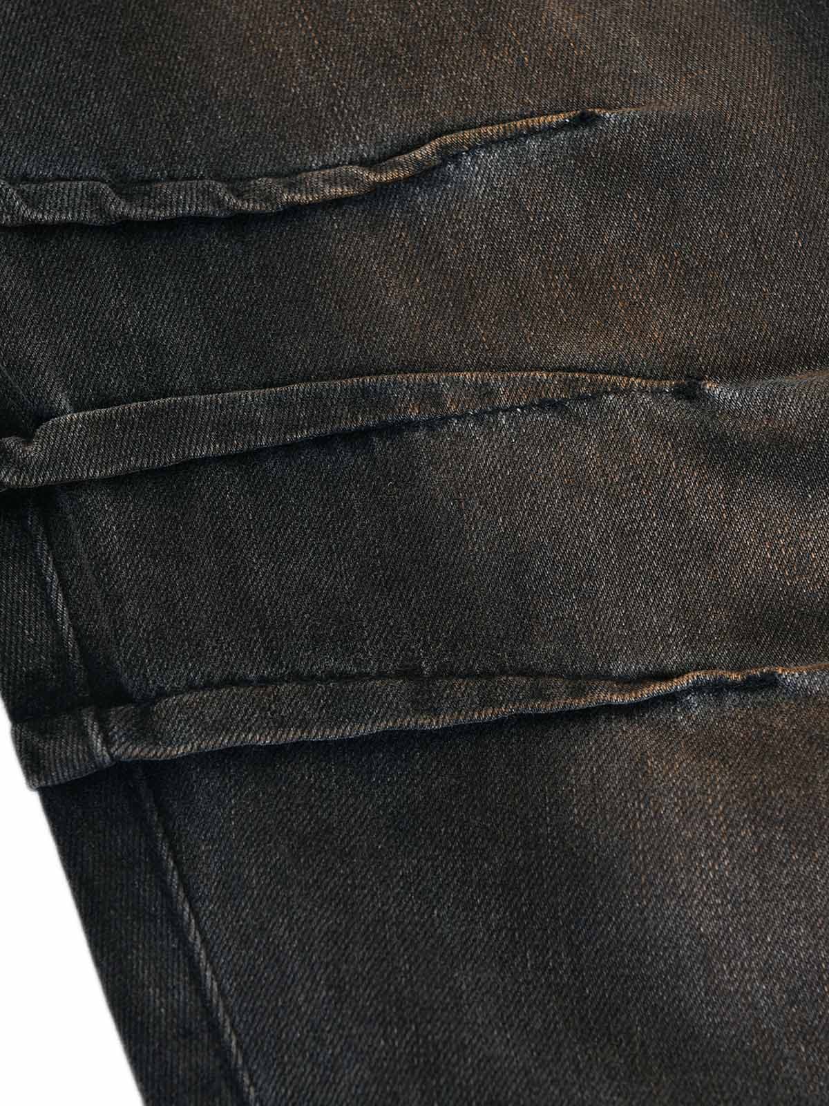 Washed Pleated Straight Jeans - 2263 - Image 7