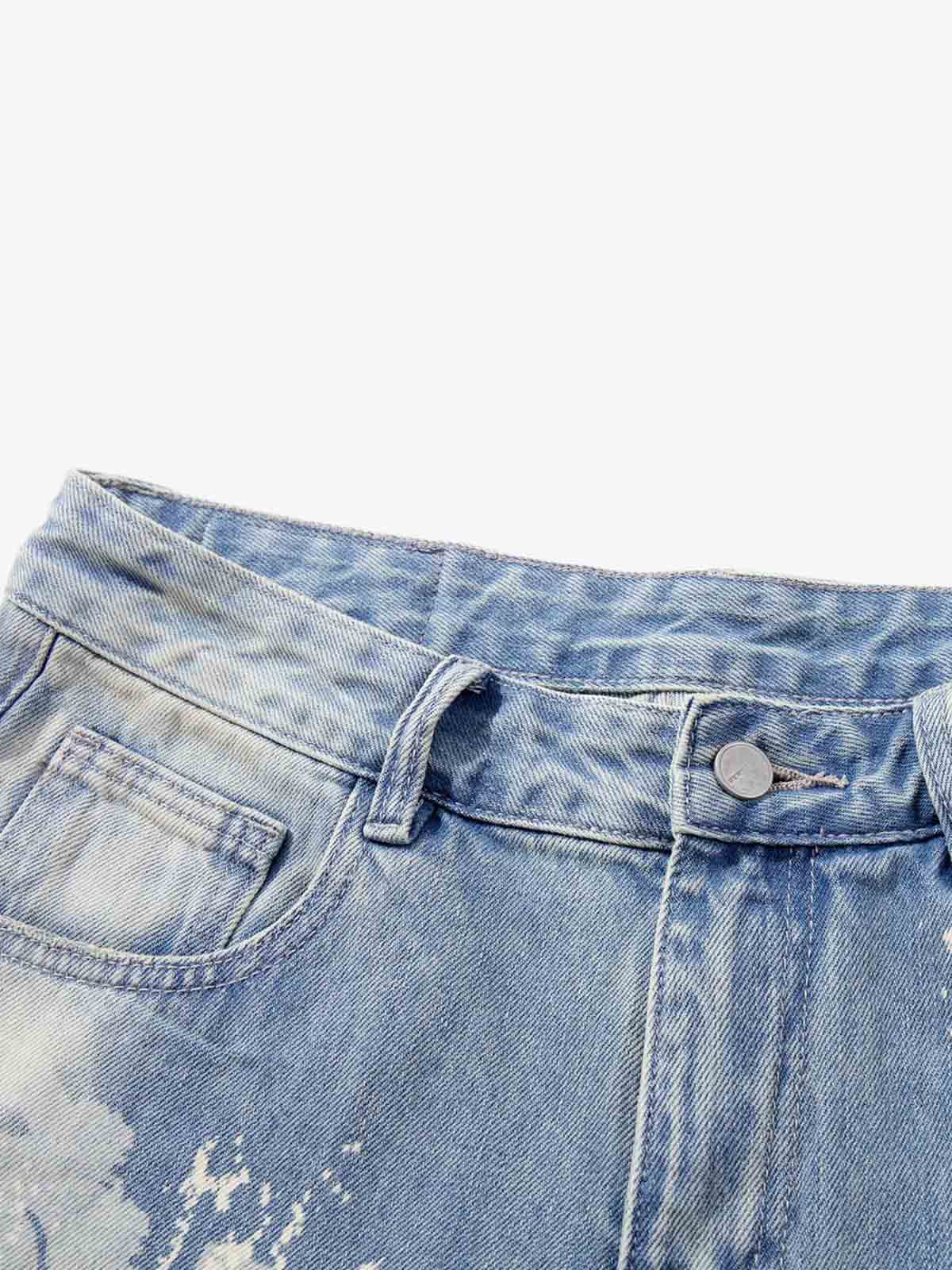 Tie-Dye Distressed Wide Leg Jeans - Image 5