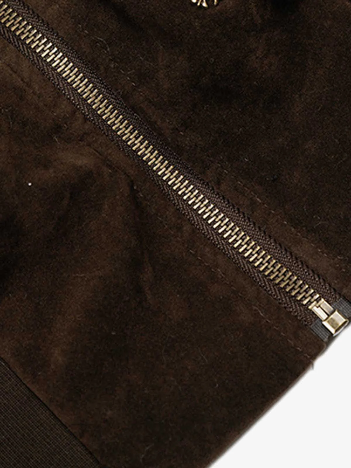 Utility Faux Shearling Collar Suede Look Zip Up Jacket - Image 10
