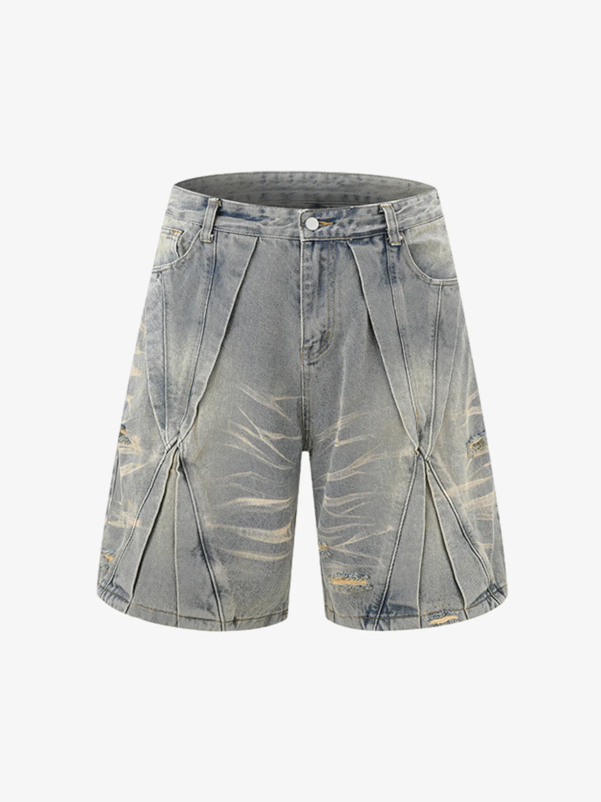 Washed Black Branch Print Deconstructed Denim Set - Image 21