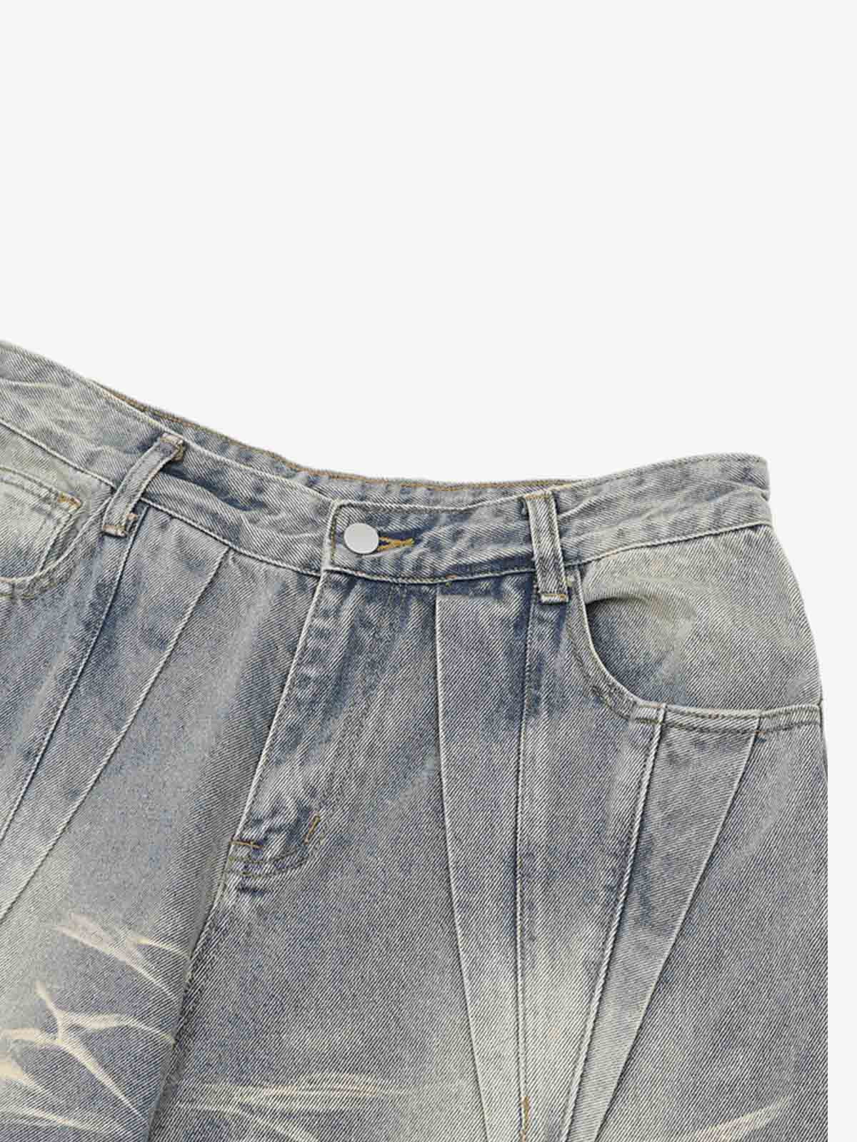 Washed Black Branch Print Deconstructed Denim Set - Image 26