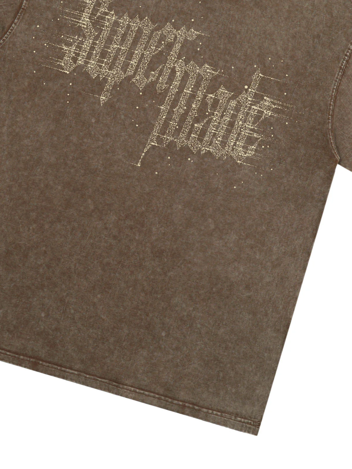 Washed Gothic Letter Imitation Diamond T-Shirt - Image 9