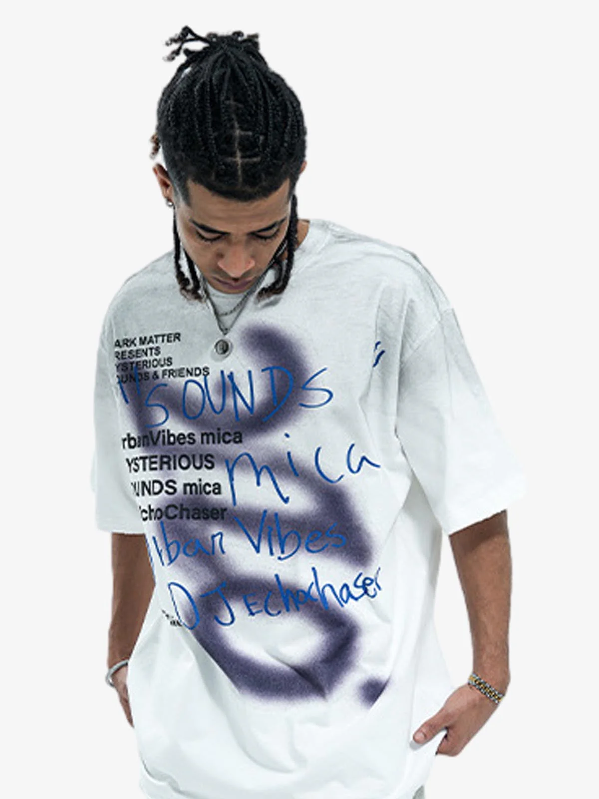 Washed Graffiti Text Print Spray Effect T-Shirt - 2614 - Image 6