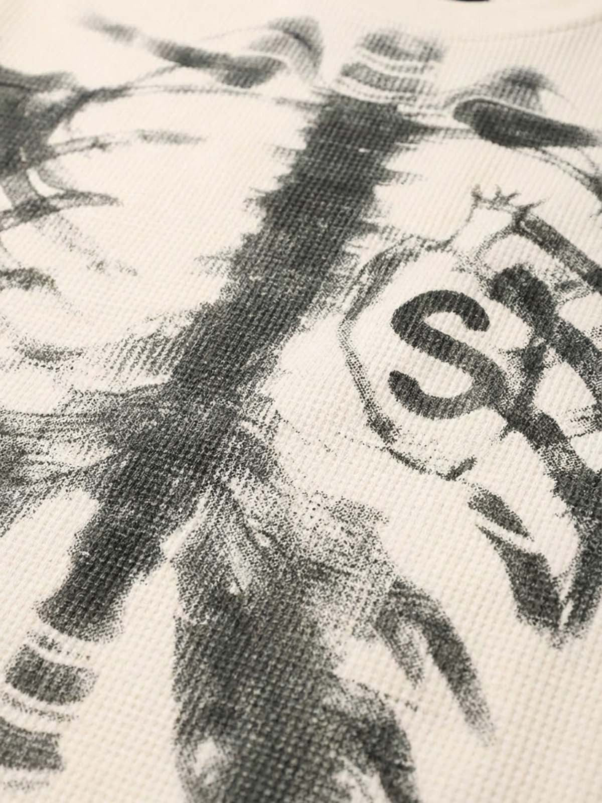 X-Ray Skeleton Graphic Waffle T-Shirt - Image 4